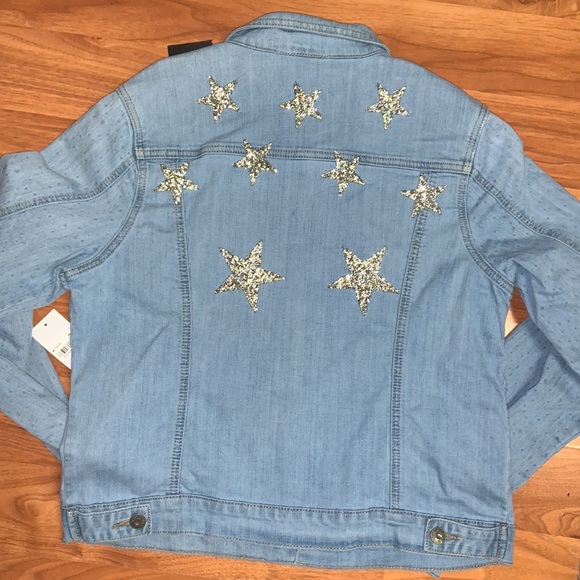 NWT Rampage Denim Jacket with Star Embellishments
